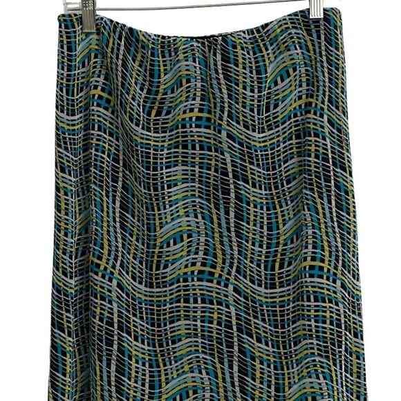 Cato Multicolor Elastic Waist Pull On Maxi Skirt Size M Abstract Scallop Hem - Picture 8 of 13